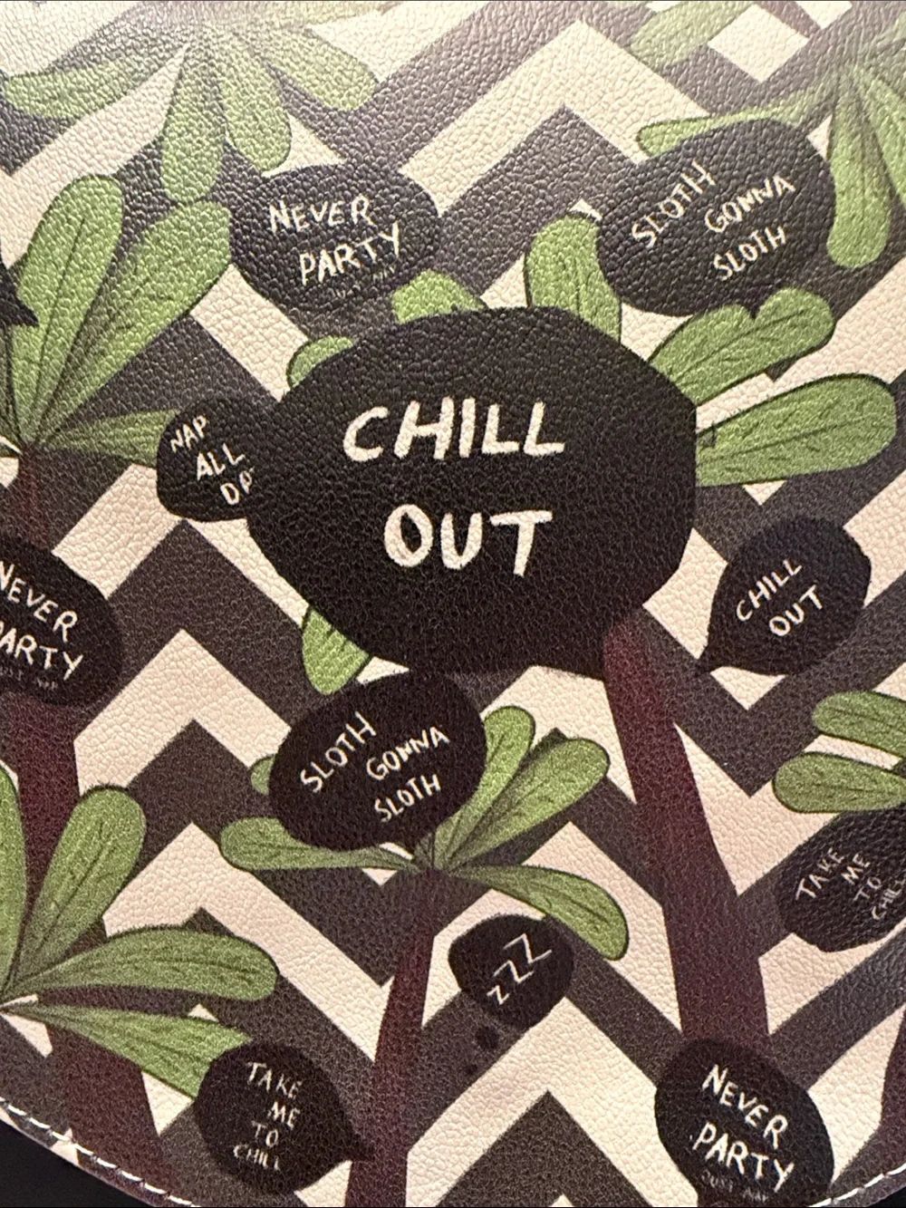 DOGO Chill Out Sloth Black & Green Top-Handle Crossbody Bag